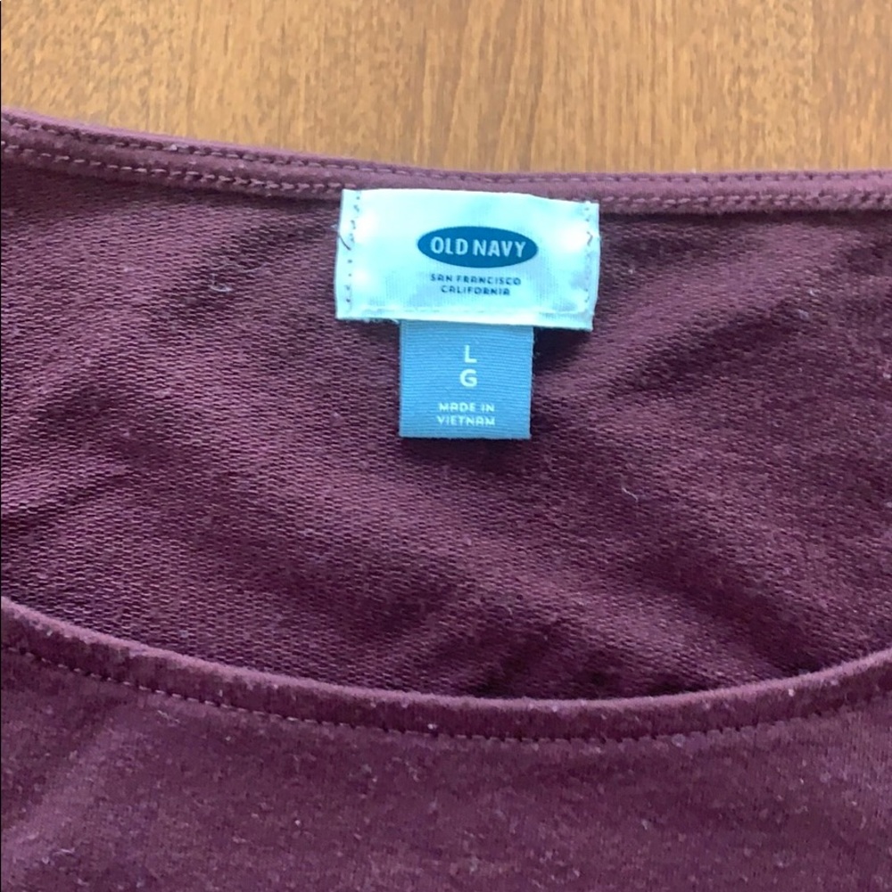 Maroon basic long sleeve tee - Picture 3 of 4
